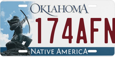 OK license plate 174AFN
