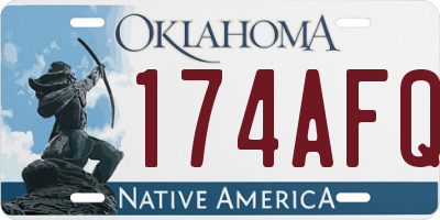 OK license plate 174AFQ