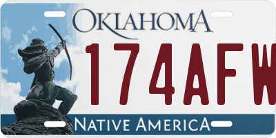 OK license plate 174AFW