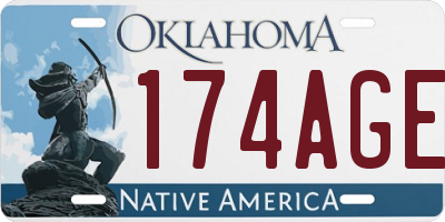 OK license plate 174AGE
