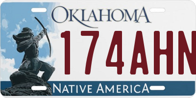 OK license plate 174AHN