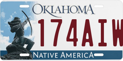 OK license plate 174AIW