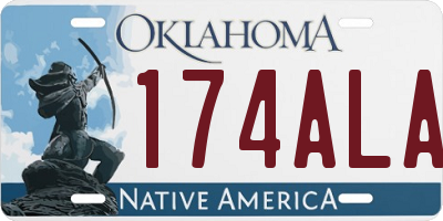 OK license plate 174ALA