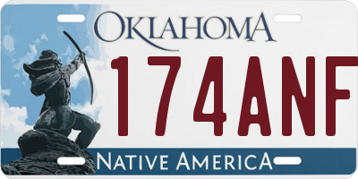 OK license plate 174ANF