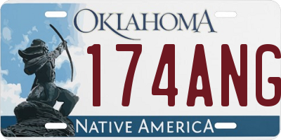 OK license plate 174ANG