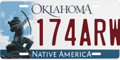OK license plate 174ARW