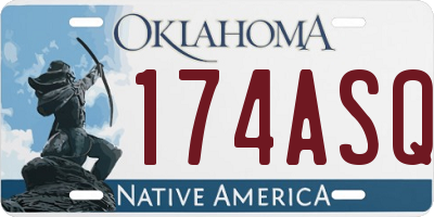 OK license plate 174ASQ