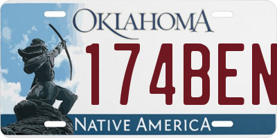 OK license plate 174BEN