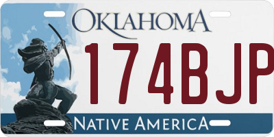 OK license plate 174BJP