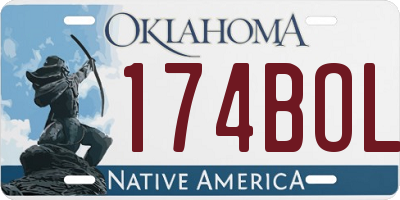 OK license plate 174BOL