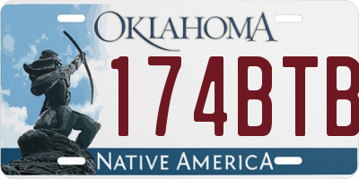 OK license plate 174BTB