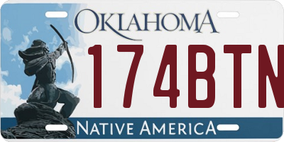 OK license plate 174BTN