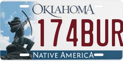 OK license plate 174BUR