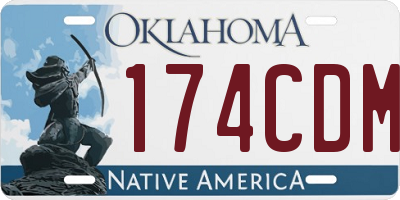 OK license plate 174CDM