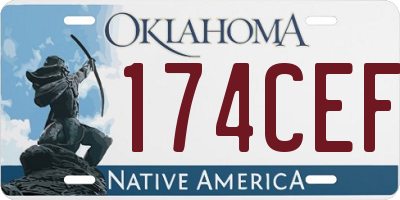 OK license plate 174CEF