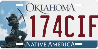 OK license plate 174CIF