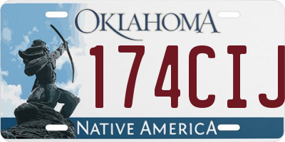 OK license plate 174CIJ