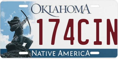 OK license plate 174CIN