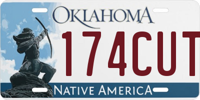 OK license plate 174CUT