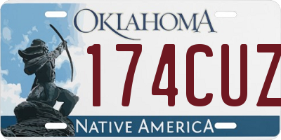 OK license plate 174CUZ