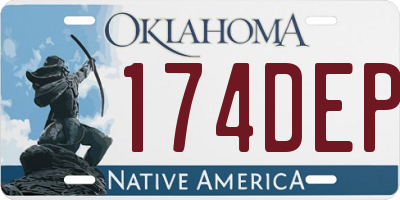 OK license plate 174DEP
