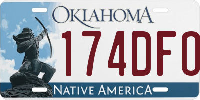 OK license plate 174DFO