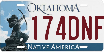 OK license plate 174DNF