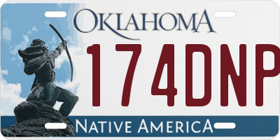 OK license plate 174DNP