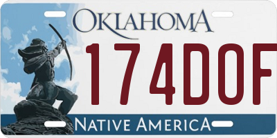 OK license plate 174DOF