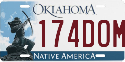OK license plate 174DOM