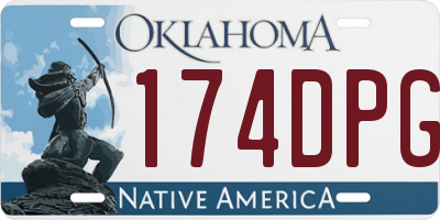 OK license plate 174DPG
