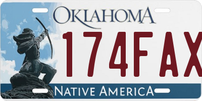OK license plate 174FAX