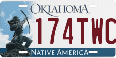 OK license plate 174TWC