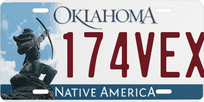 OK license plate 174VEX