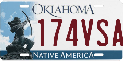 OK license plate 174VSA