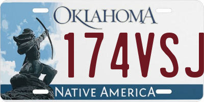 OK license plate 174VSJ