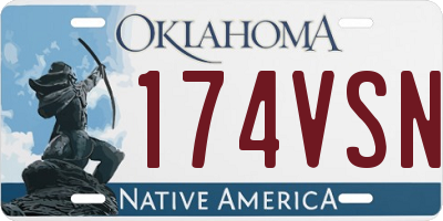 OK license plate 174VSN