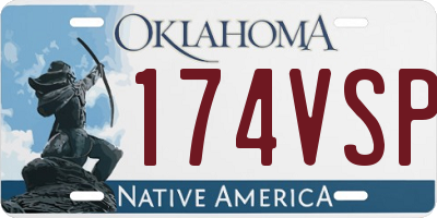 OK license plate 174VSP
