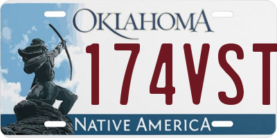 OK license plate 174VST