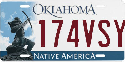 OK license plate 174VSY