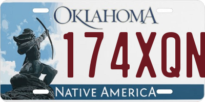 OK license plate 174XQN