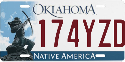 OK license plate 174YZD
