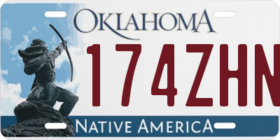 OK license plate 174ZHN