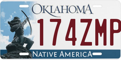 OK license plate 174ZMP