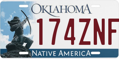 OK license plate 174ZNF