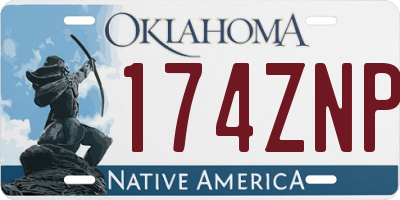 OK license plate 174ZNP