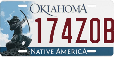 OK license plate 174ZOB