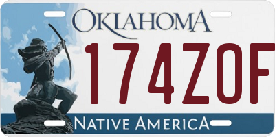 OK license plate 174ZOF