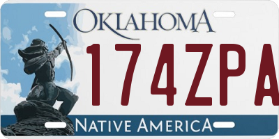 OK license plate 174ZPA