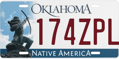 OK license plate 174ZPL